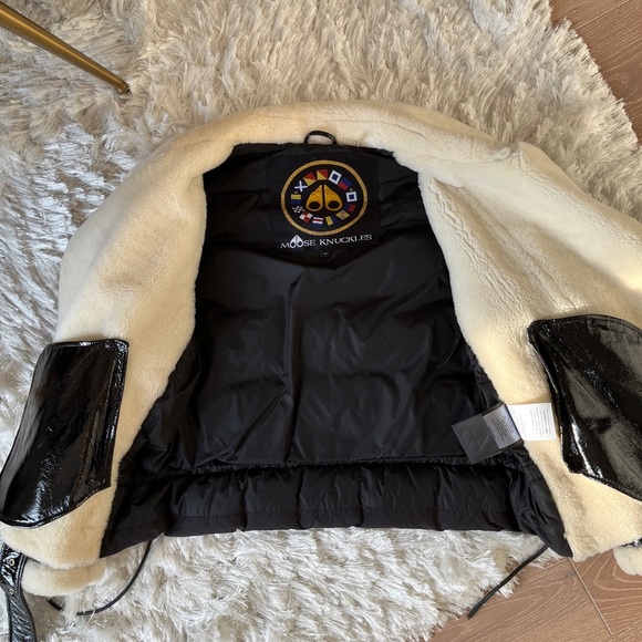 Moose Knuckles Churchbridge ShearlingTrim Down Moto Jacket NEW NO TAGS sizeSmall - Picture 13 of 16